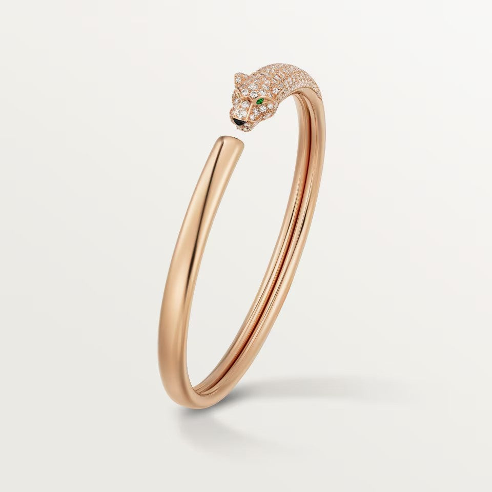 [LUCKY LOVE]PANTHERE HALF DIAMOND OPEN BRACELET
