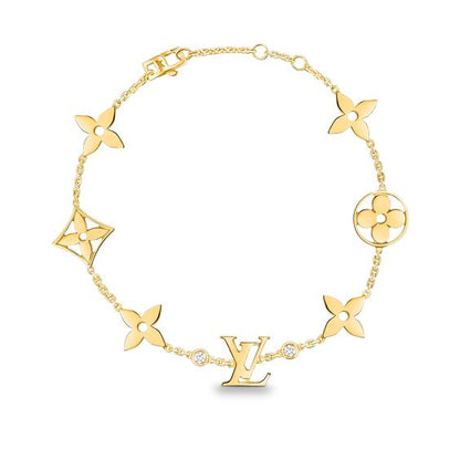 [LUCKY LOVE]STAR AND SUN 7 MOTIFS GOLD BRACELET