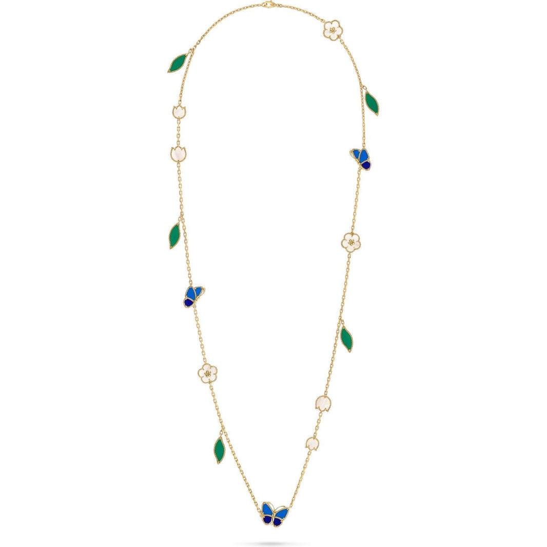 [LUCKY LOVE]LUCKY SPRING BUTTERFLY 15 FLOWER NECKLACE