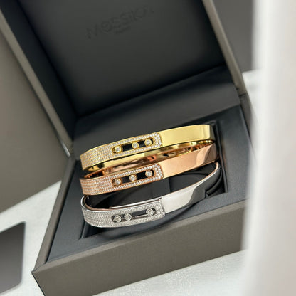 [LUCKY LOVE]Move Noa Rose Gold Pavé Diamond Bangle Bracelet