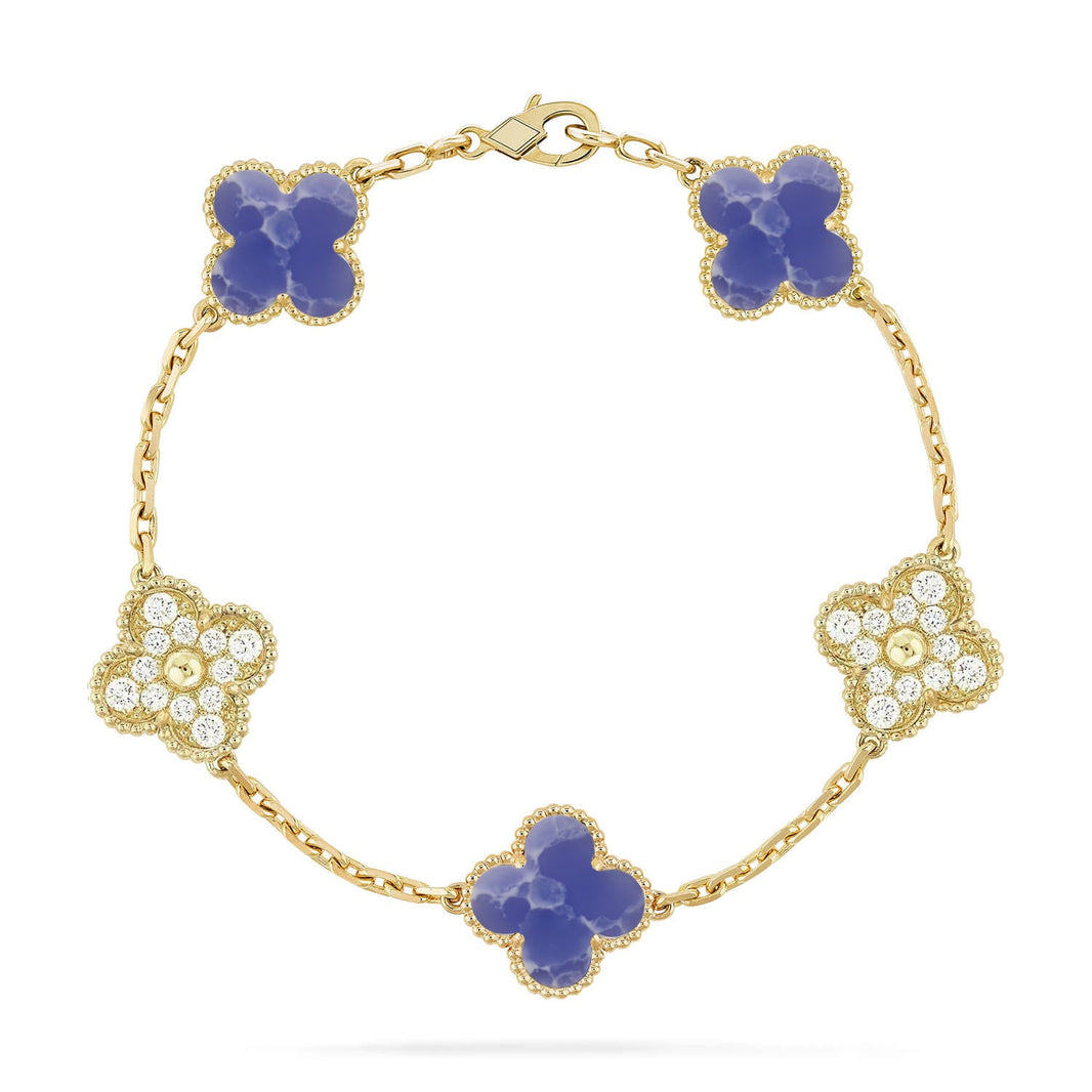 [LUCKY LOVE]CLOVER 5 MOTIF BLUE VEINS BRACELET COLLECTION