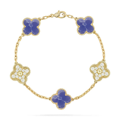 [LUCKY LOVE]CLOVER 5 MOTIF BLUE VEINS BRACELET COLLECTION