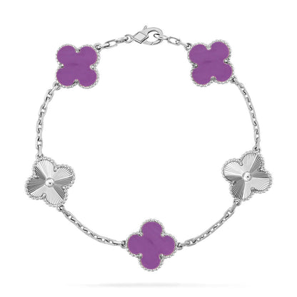 [LUCKY LOVE] CLOVER 5 MOTIF VIOLET BRACELET COLLECTION