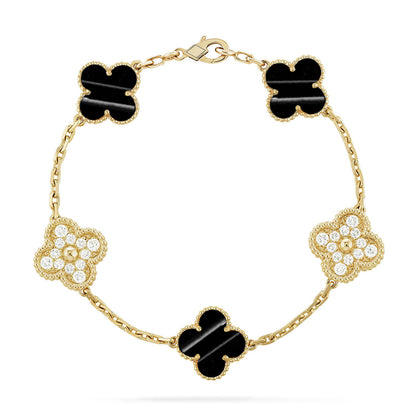 [LUCKY LOVE] CLOVER 5 MOTIF PULSAR STONE BRACELET COLLECTION
