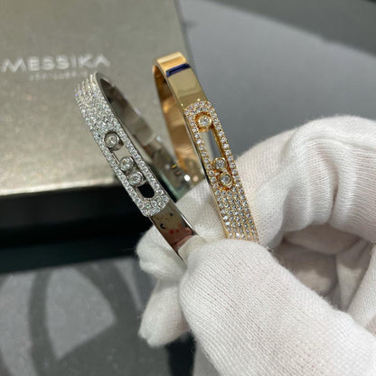 [LUCKY LOVE]Move Noa Rose Gold Pavé Diamond Bangle Bracelet