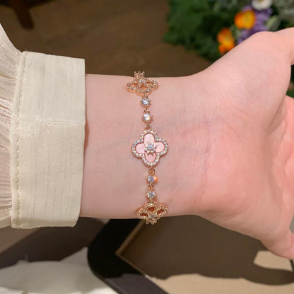 [LUCKY LOVE]CLOVER 5 MOTIF PINK BLUE RED WHITE BRACELET