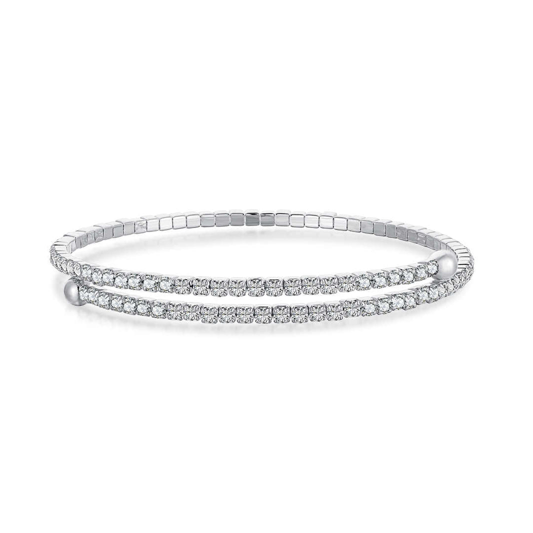 [LUCKY LOVE]Row of Diamonds Round Fashion Bracelet