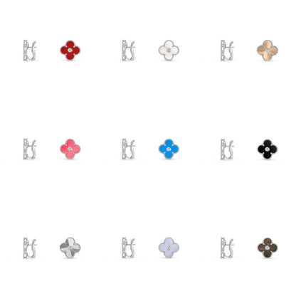 [LUCKY LOVE]CLOVER SILVER 15MM MOP DIAMOND EARRINGS COLLECTION