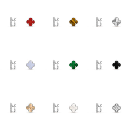 [LUCKY LOVE]CLOVER SILVER 15MM MOP EARRINGS COLLECTION