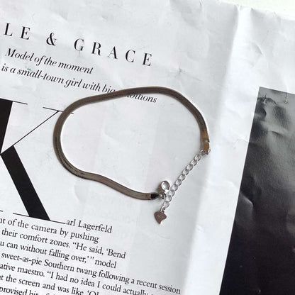 [LUCKY LOVE]Flat Snake Bone Chain Blade Necklace