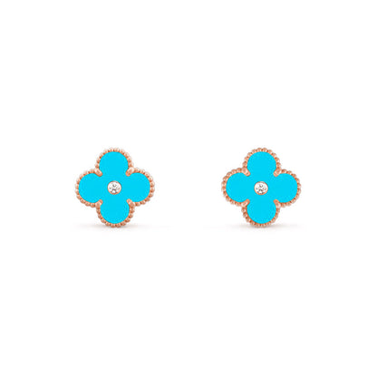 [LUCKY LOVE]CLOVER  15MM DIAMOND EARRINGS COLLECTION