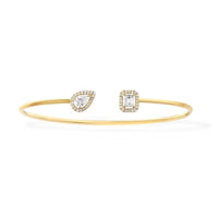 [LUCKY LOVE]JONC FLEX MY TWIN TOI & MOI SILVER DIAMOND BRACELET