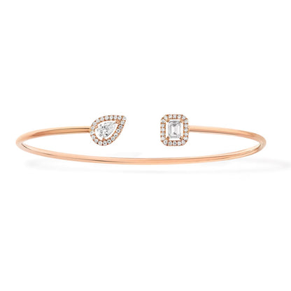 [LUCKY LOVE]JONC FLEX MY TWIN TOI & MOI SILVER DIAMOND BRACELET