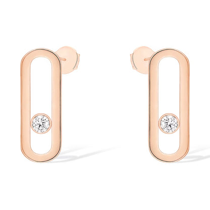 [LUCKY LOVE]MOVE UNO SMALL 1 DIAMOND EARRINGS