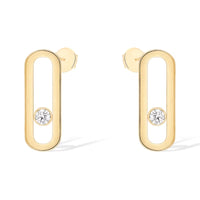 [LUCKY LOVE]MOVE UNO SMALL 1 DIAMOND EARRINGS