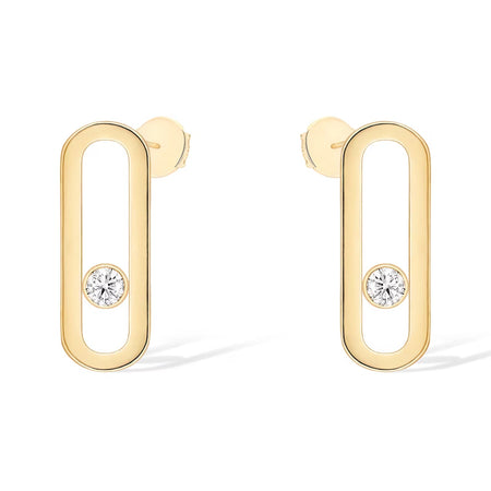 [LUCKY LOVE]MOVE UNO SMALL 1 DIAMOND EARRINGS