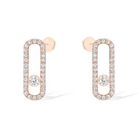 [LUCKY LOVE]MOVE UNO STUD DIAMOND PAVED EARRINGS