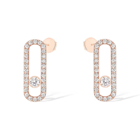 [LUCKY LOVE]MOVE UNO STUD DIAMOND PAVED EARRINGS