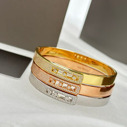 [LUCKY LOVE]Move Noa Rose Gold Pavé Diamond Bangle Bracelet