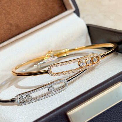 [LUCKY LOVE]Move Pavé Diamond Bangle Bracelet M