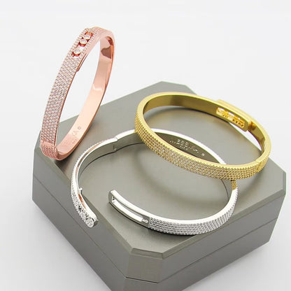 [LUCKY LOVE]Move Noa Full Pavé Diamond Bangle Bracelet