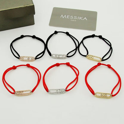 [LUCKY LOVE]Messika Care(s) pink cord pavé bracelet