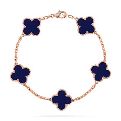 [LUCKY LOVE]CLOVER 5 MOTIF LAPIS LAZULI BRACELET COLLECTION
