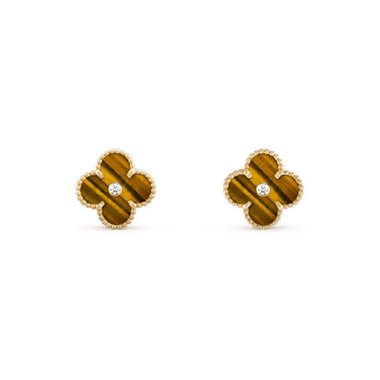 [LUCKY LOVE]CLOVER  15MM DIAMOND EARRINGS COLLECTION