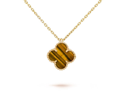 [LUCKY LOVE]CLOVER MINI 9.5MM CARNELIANS NECKLACE COLLECTION