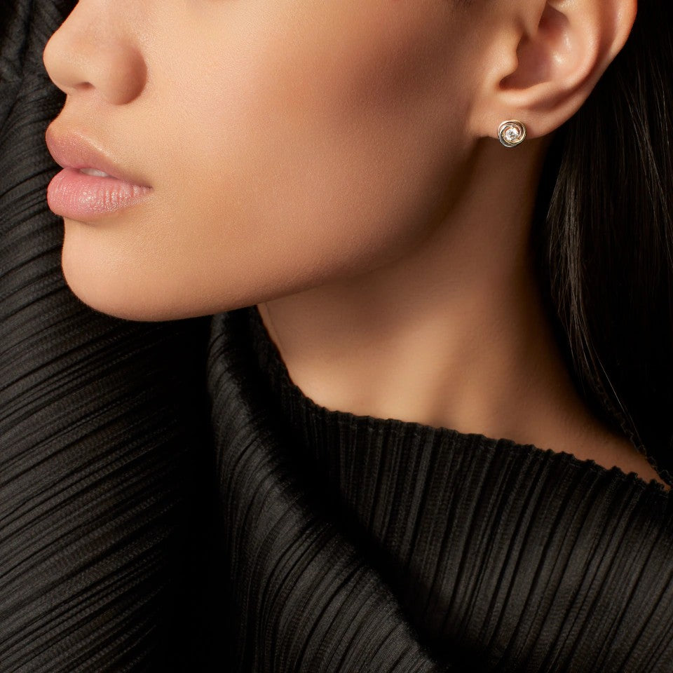 [LUCKY LOVE]TRINITY STUD DIAMOND EARRINGS