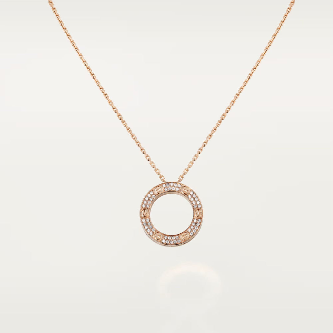 [LUCKY LOVE]LOVE NECKLACE 16MM  FULL DIAMOND