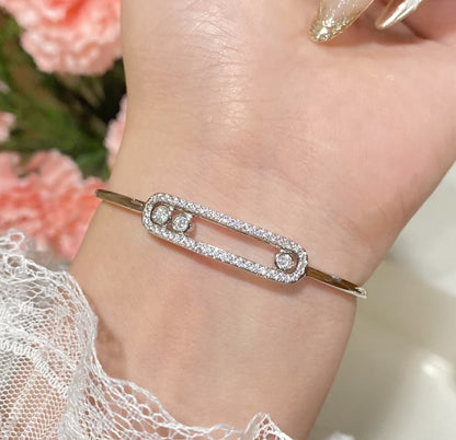 [LUCKY LOVE]Move Pavé Diamond Bangle Bracelet M