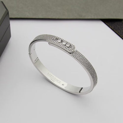 [LUCKY LOVE]Move Noa Full Pavé Diamond Bangle Bracelet