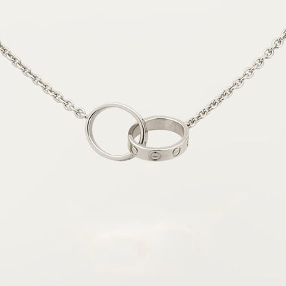 [LUCKY LOVE]LOVE DOUBLE RING NECKLACE