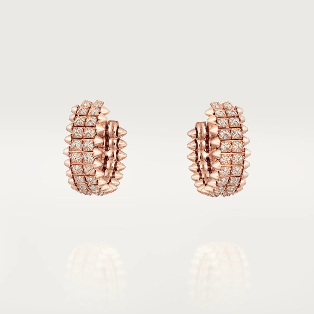 [LUCKY LOVE]CLASH 9.2MM FULL DIAMOND DOUBLE ROW EARRINGS