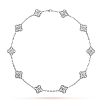 [LUCKY LOVE]CLOVER 10 MOTIFS DIAMOND NECKLACE