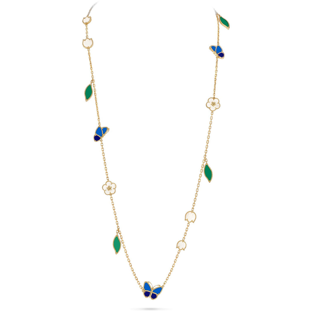 [LUCKY LOVE]LUCKY SPRING BUTTERFLY 15 FLOWER NECKLACE