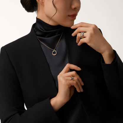 [LUCKY LOVE]TRINITY MEDIUM  DIAMONDS NECKLACE