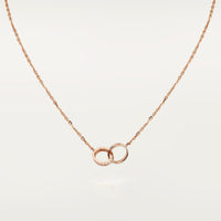 [LUCKY LOVE]LOVE DOUBLE RING HALF DIAMOND NECKLACE