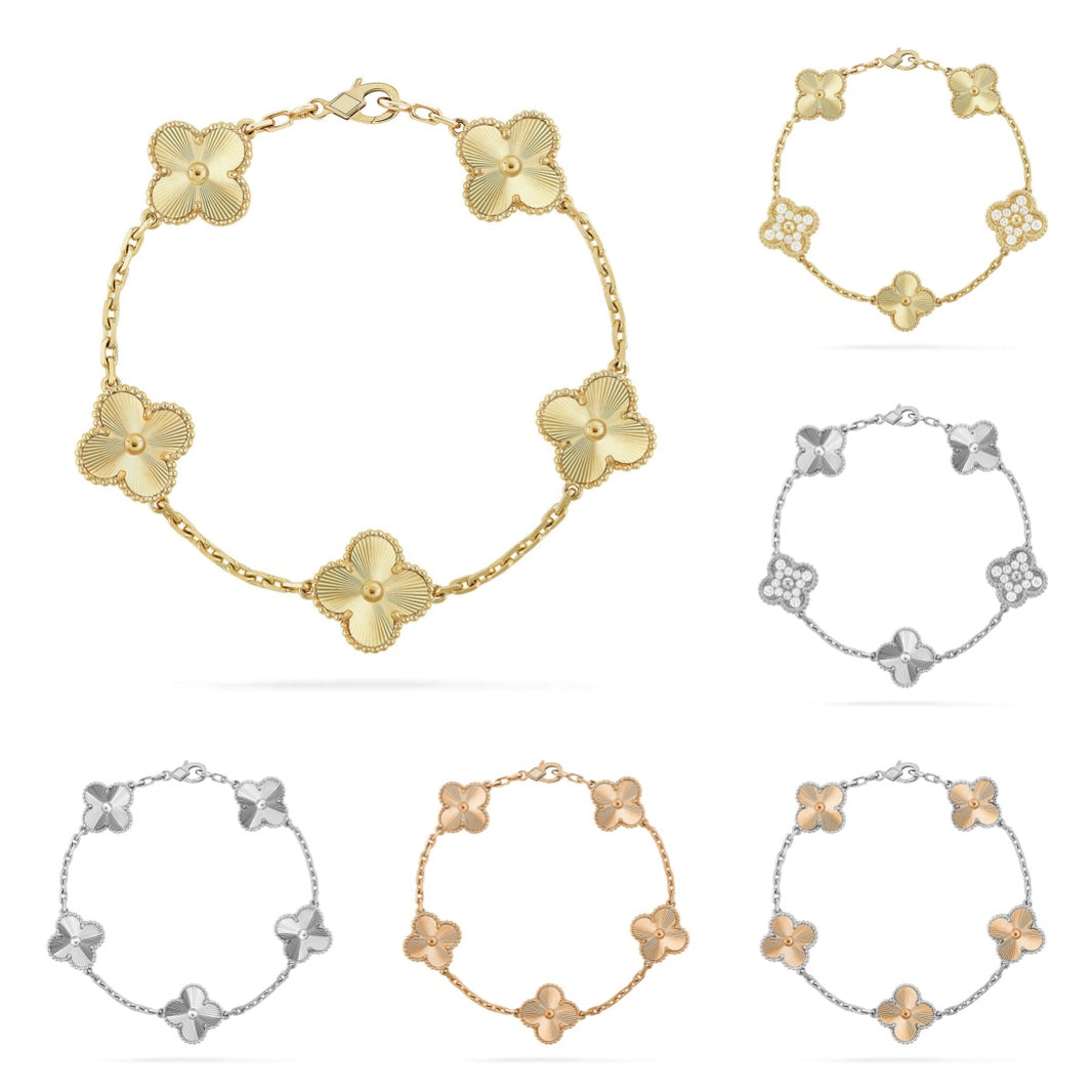 [LUCKY LOVE] CLOVER 5 MOTIF LASER BRACELET COLLECTION