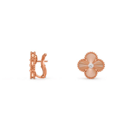 [LUCKY LOVE]CLOVER 15MM MOP DIAMOND EARRINGS COLLECTION