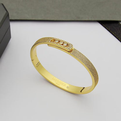 [LUCKY LOVE]Move Noa Full Pavé Diamond Bangle Bracelet