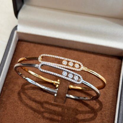 [LUCKY LOVE]Move Pavé Diamond Bangle Bracelet M