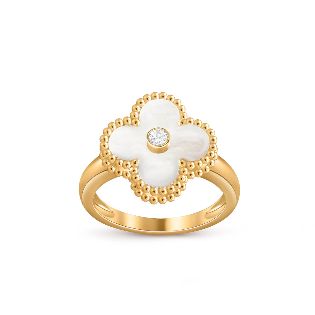 [LUCKY LOVE]CLOVER DIAMOND RING GOLD COLLECTION