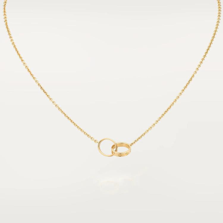 [LUCKY LOVE]LOVE NECKLACE DOUBLE RING GOLD