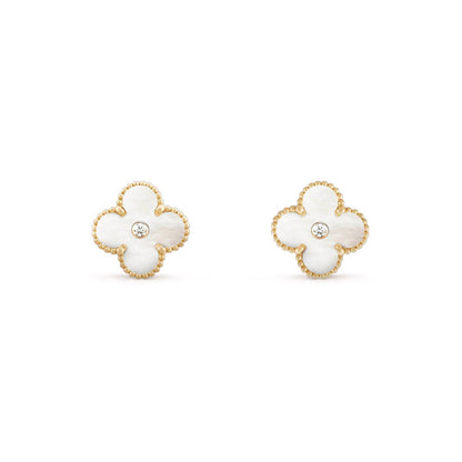 [LUCKY LOVE]CLOVER  15MM DIAMOND EARRINGS COLLECTION