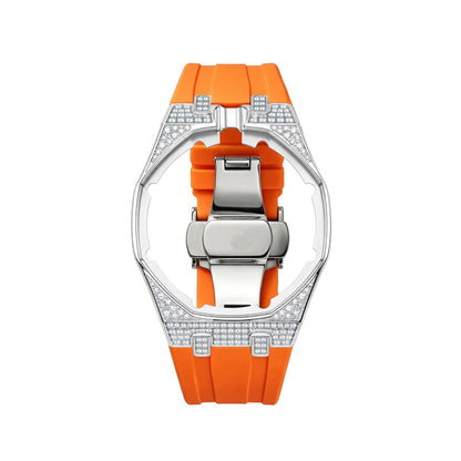 Royal Oak Pop Exclusive Steel Case With Diamond(Moissanite) & Silicone Strap