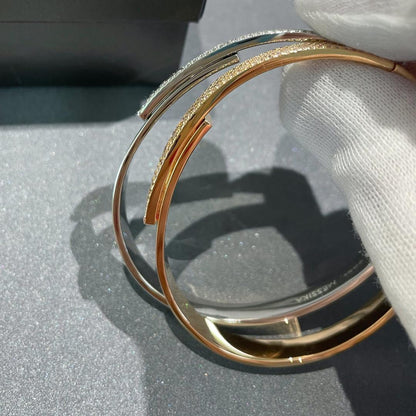 [LUCKY LOVE]Move Noa Rose Gold Pavé Diamond Bangle Bracelet