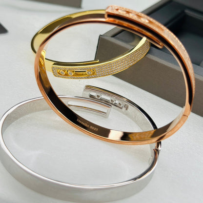 [LUCKY LOVE]Move Noa Rose Gold Pavé Diamond Bangle Bracelet