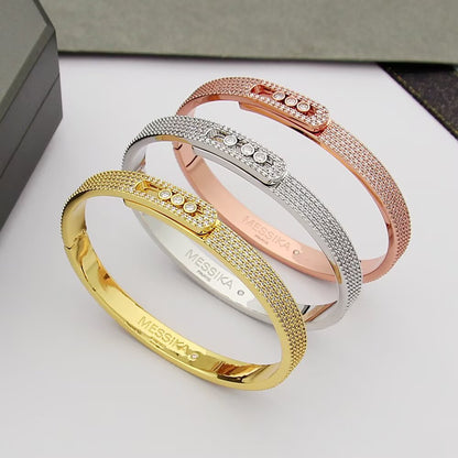 [LUCKY LOVE]Move Noa Full Pavé Diamond Bangle Bracelet